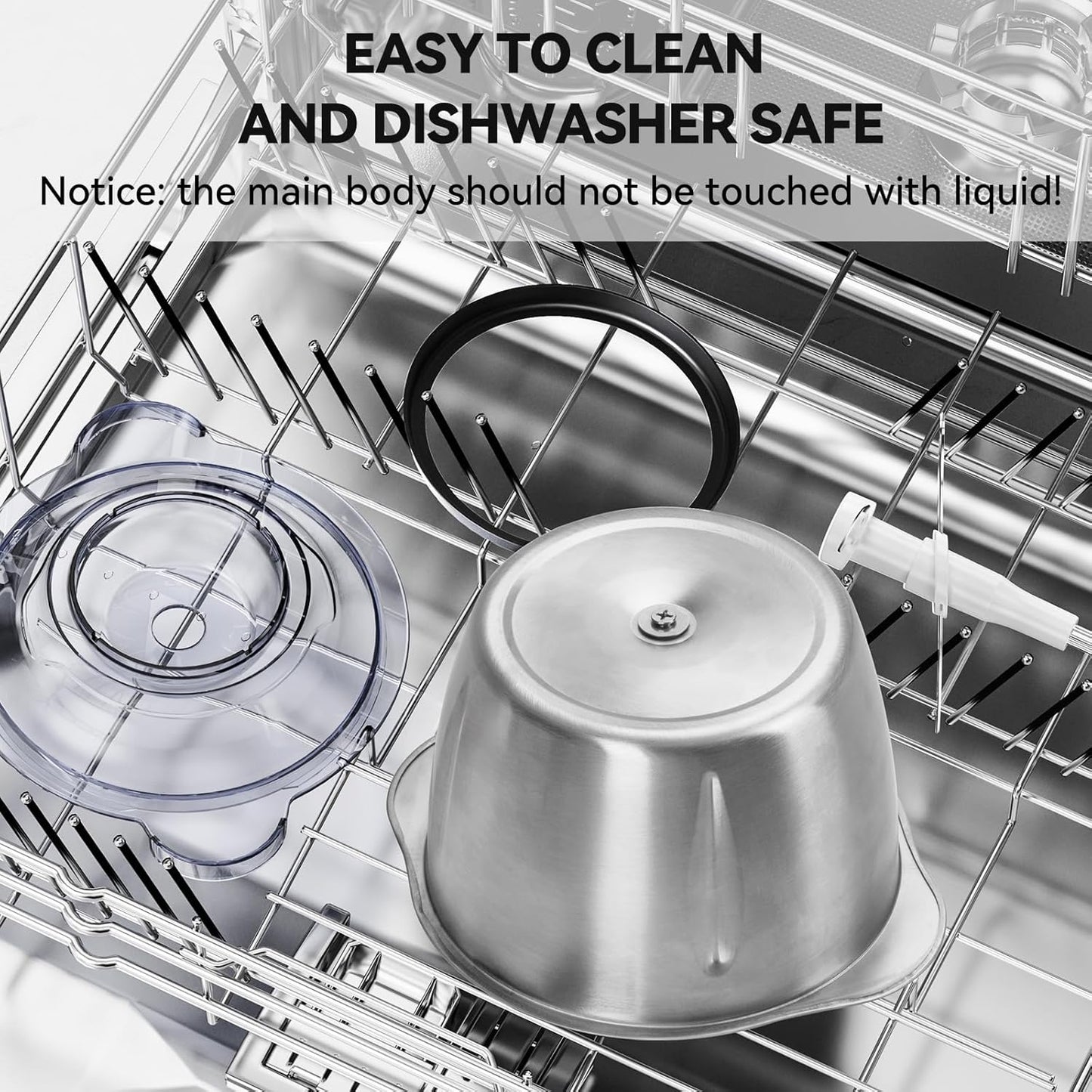 LINKChef Food Processor Small, 8 Cup Food Chopper with Container, 2L 600W Electric Meat Grinder for Home Use, Stainless Steel Mini Food Processor for Kitchen, Vegetable, Onion, Garlic, Salad