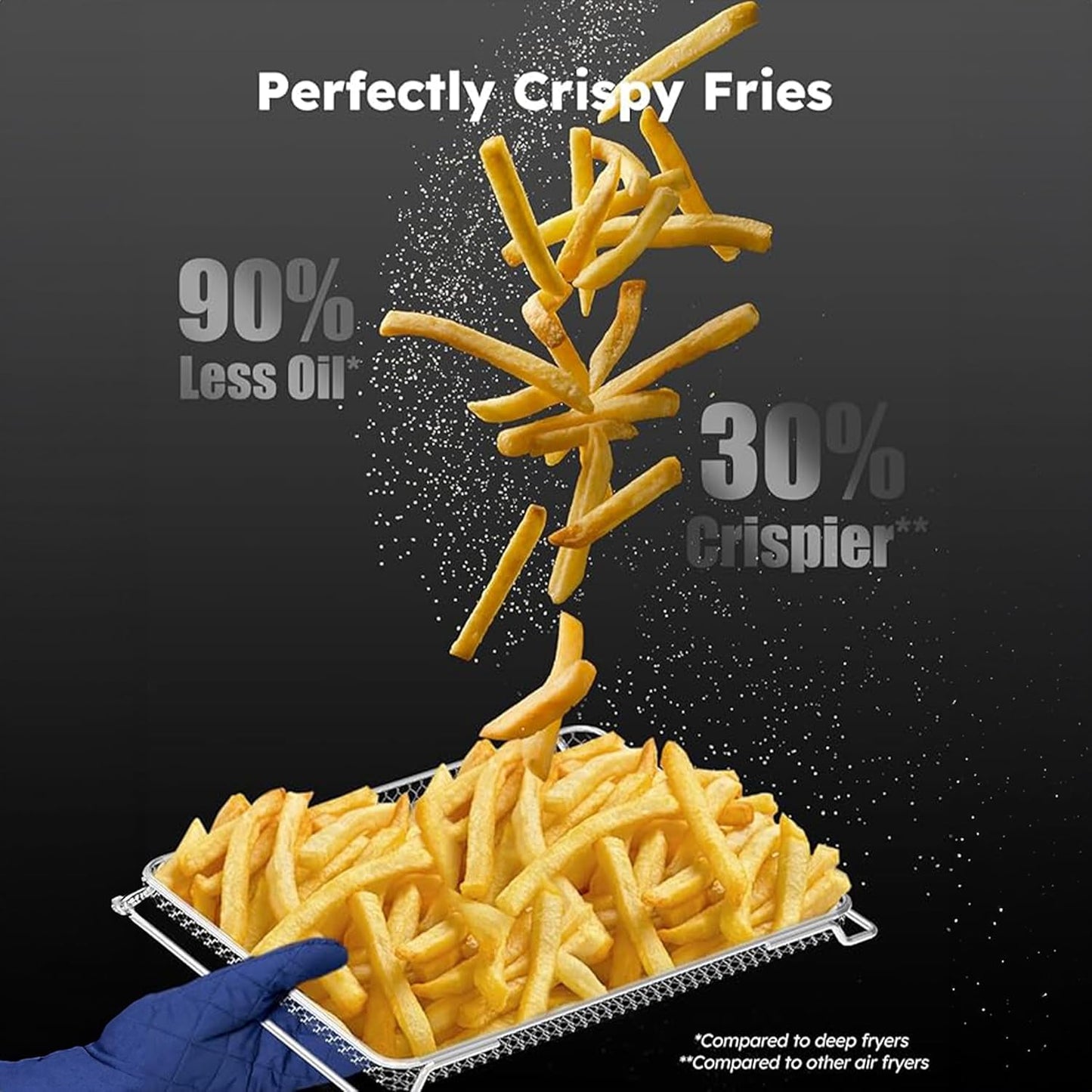 Nuwave Bravo Air Fryer Toaster Smart Oven, 10-in-1 Countertop Convection, 1800 Watts, 21-Qt Capacity, 50°-450°F Temp Controls, Top and Bottom Heater Adjustments 0%-100%, PFAS Free, Cream