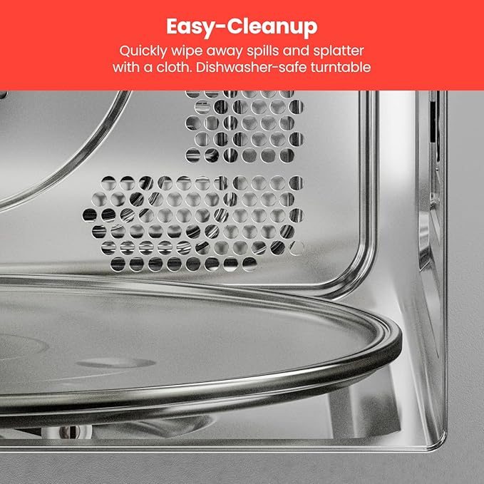 Chefman MicroCrisp Countertop Digital Microwave Oven, Unique "Cook & Crisp" Power Combo, 1.0 Cu Ft, Dual-Cook 1000W Microwave + 1500W Crisper, 6 Touch Presets, Digital Display, Stainless Steel Handle