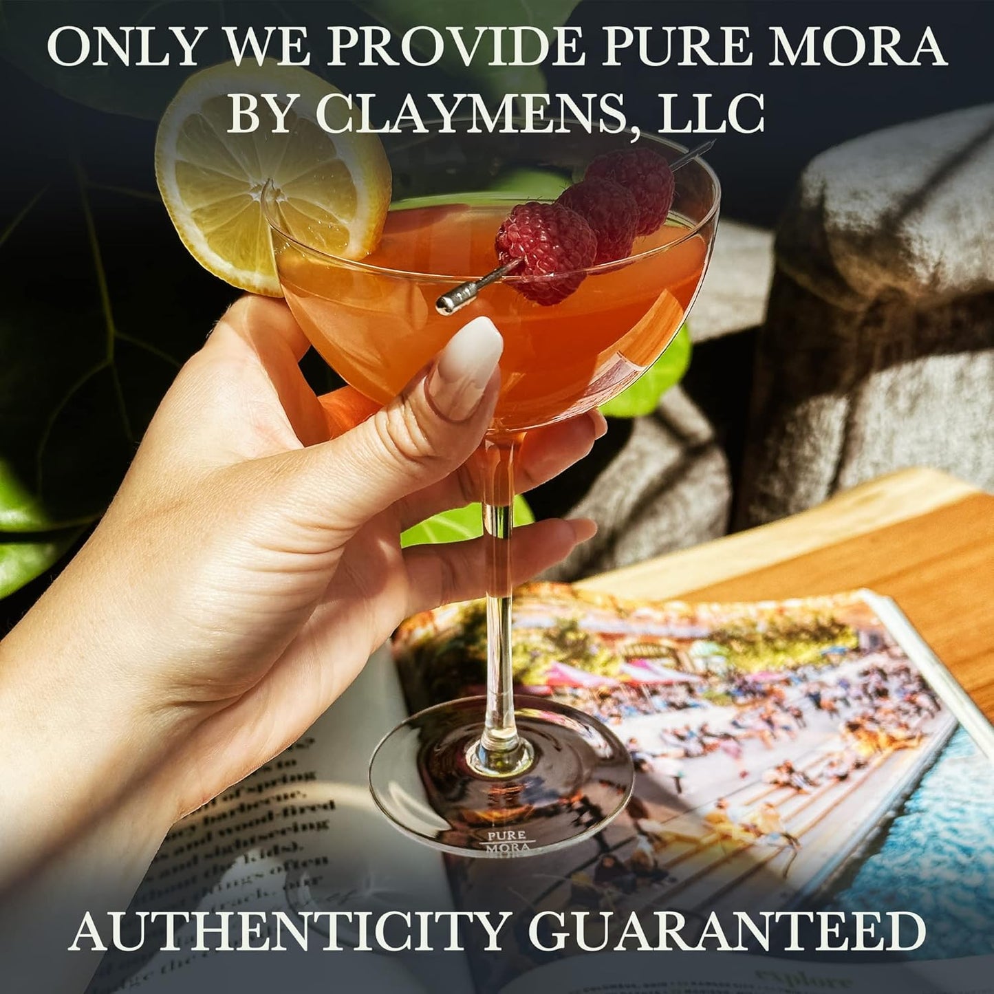 PURE MORA The Lyra Coupe Glass Set of 4, 7oz Handblown Premium Crystal Classic Cocktail Glasses for Martini, Champagne, Mixology, Home Bar, Fancy Margarita, Gin&Tonic, Drinking, etc. For Mixologists