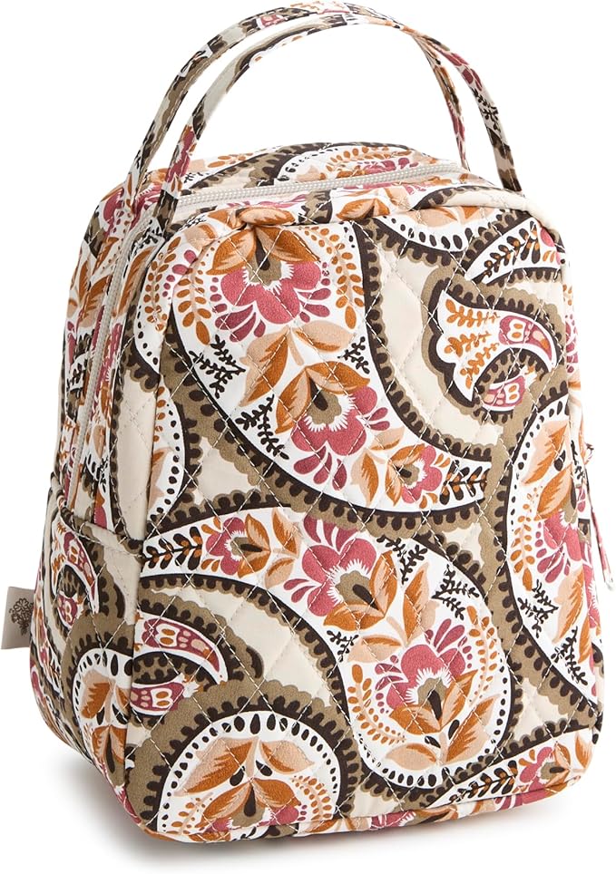 Vera Bradley Premium Cotton Lunch Bag, Blooming Paisley, One Size