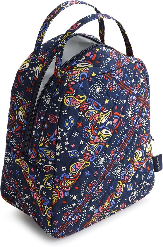 Vera Bradley Premium Cotton Lunch Bag, Starry Paisley, One Size