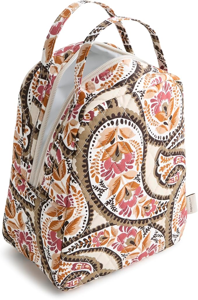 Vera Bradley Premium Cotton Lunch Bag, Blooming Paisley, One Size