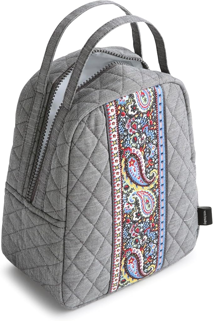 Vera Bradley Women'sPremium Cotton Lunch Bag, Black Chambray, One Size