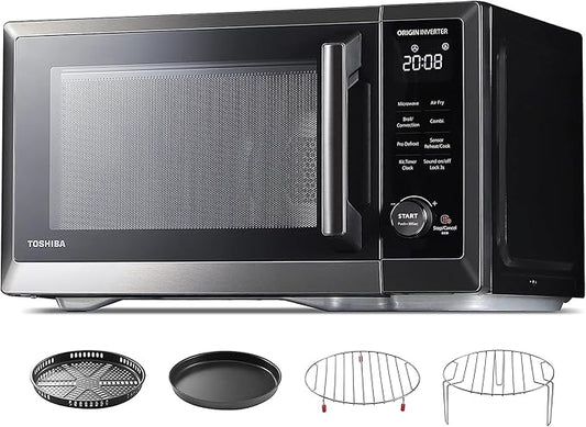 TOSHIBA Countertop Microwave Oven Air Fryer Combo, Inverter, Convection, Broil, Speedy Combi, Even Defrost, Humidity Sensor, Mute Function, 27 Auto Menu&47 Recipes, 1.0 cu.ft/30QT, 1000W