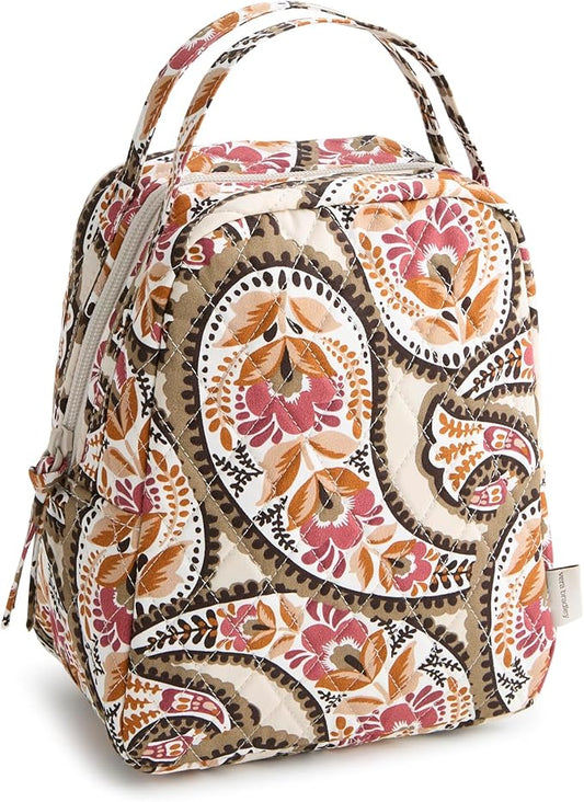 Vera Bradley Premium Cotton Lunch Bag, Blooming Paisley, One Size