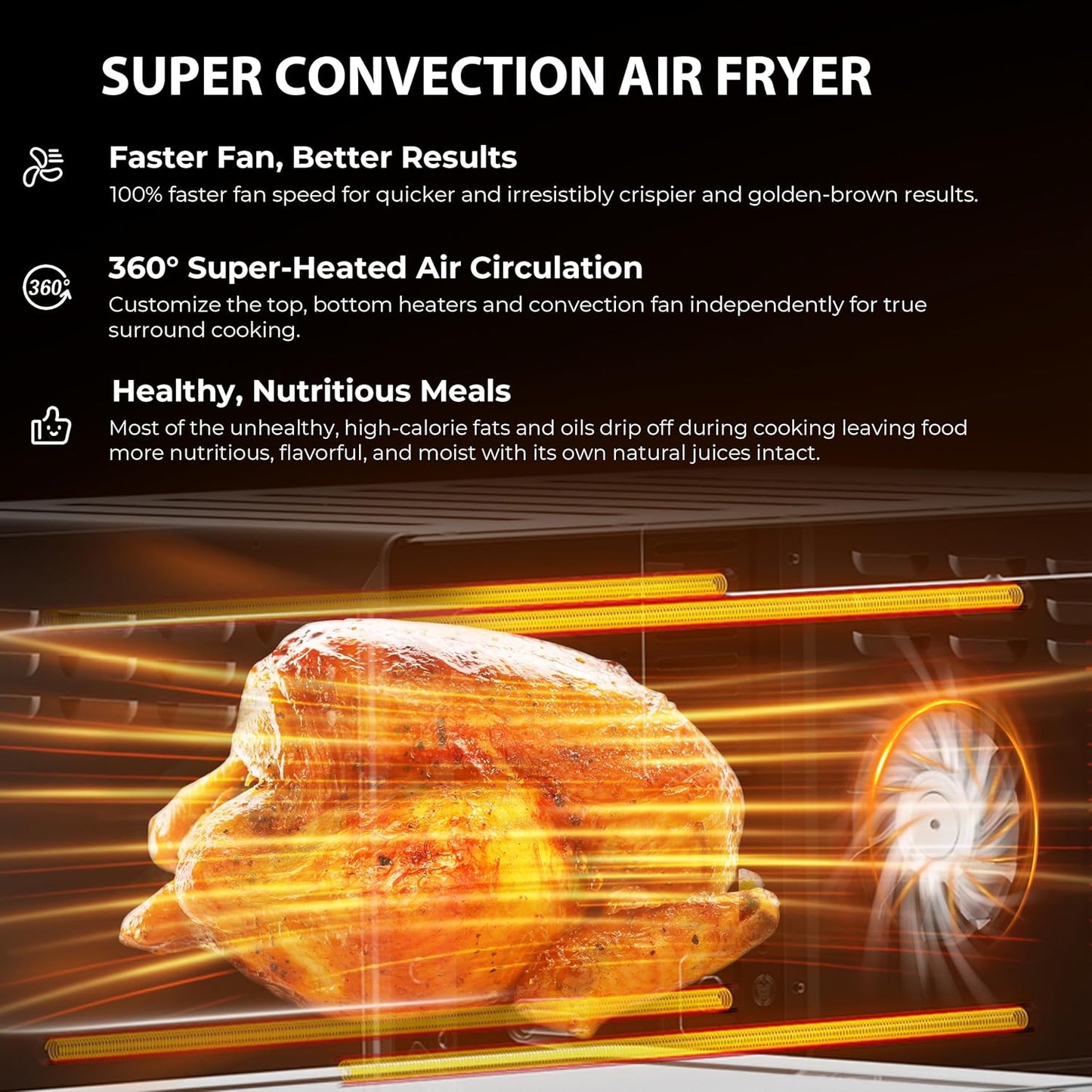 Nuwave Bravo Air Fryer Toaster Smart Oven, 10-in-1 Countertop Convection, 1800 Watts, 21-Qt Capacity, 50°-450°F Temp Controls, Top and Bottom Heater Adjustments 0%-100%, PFAS Free, Cream