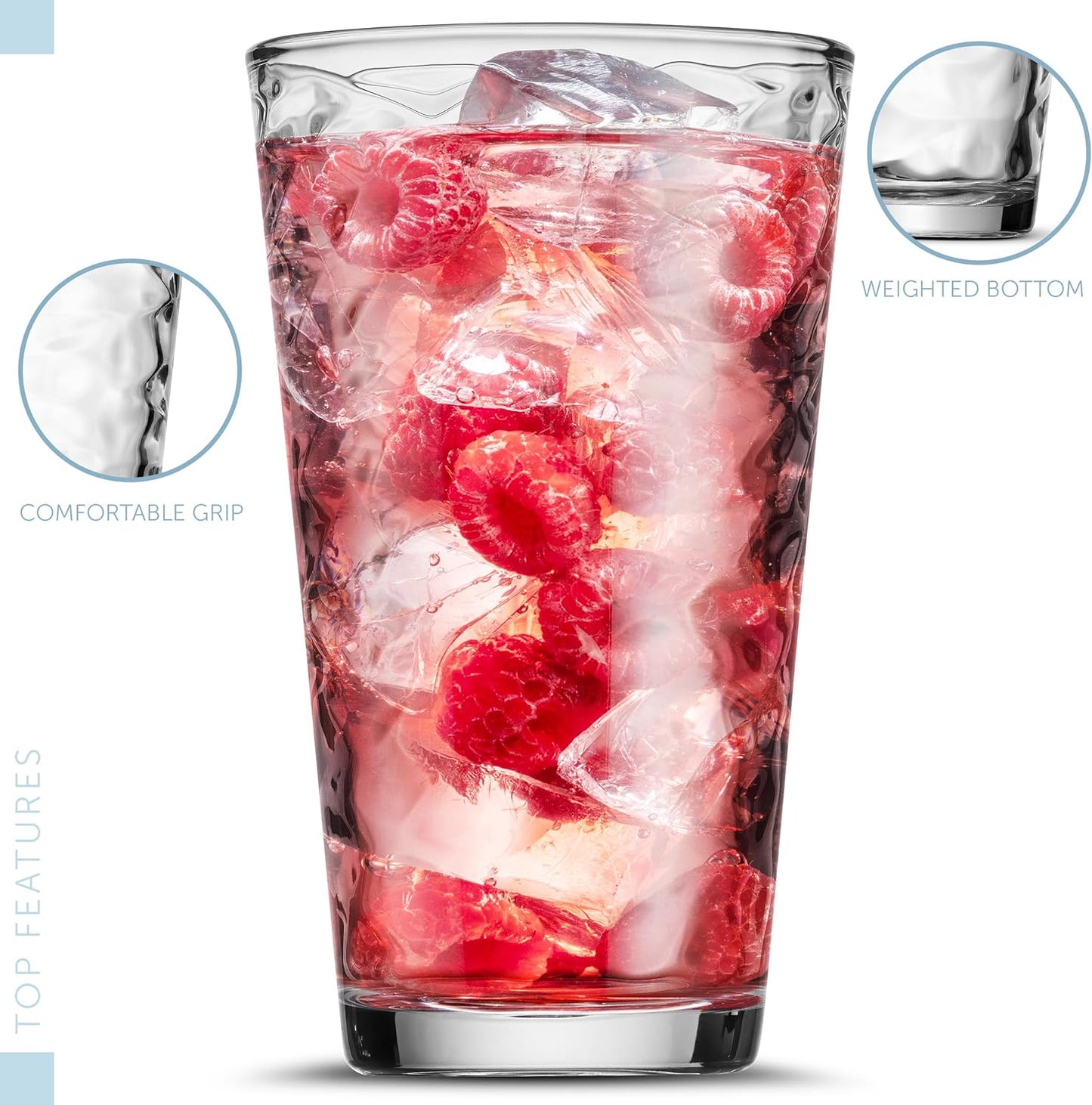 Biscayne Glassware Set, 24-Piece, Mixed Sizes with Cooler, DOF, Juice and Shot Glasses