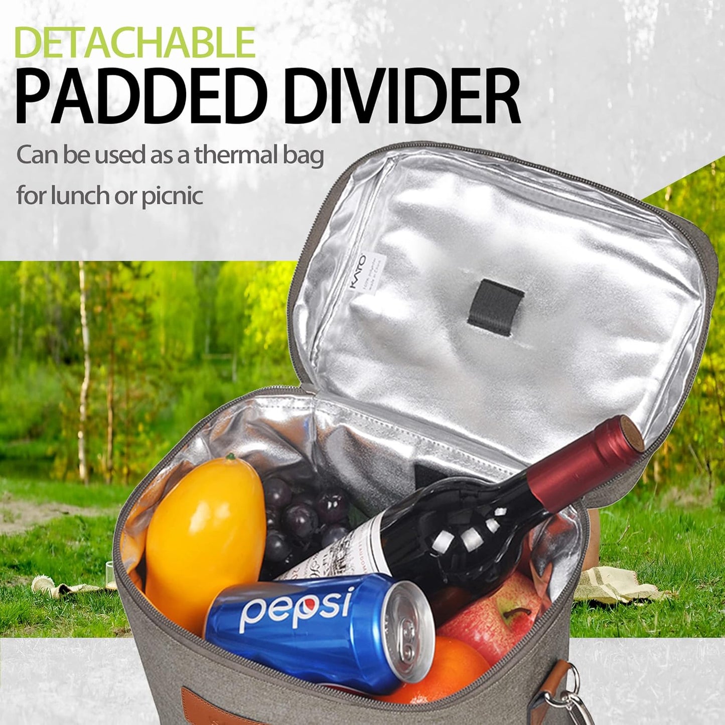 Tirrinia 4 Bottle Wine Gift Carrier - Leakproof & Insulated Padded Portable Wine Carrying Cooler Tote Bag for Travel, BYOB Restaurants, Wine Tasting, Parties, Gift for Wine Lovers, Grey