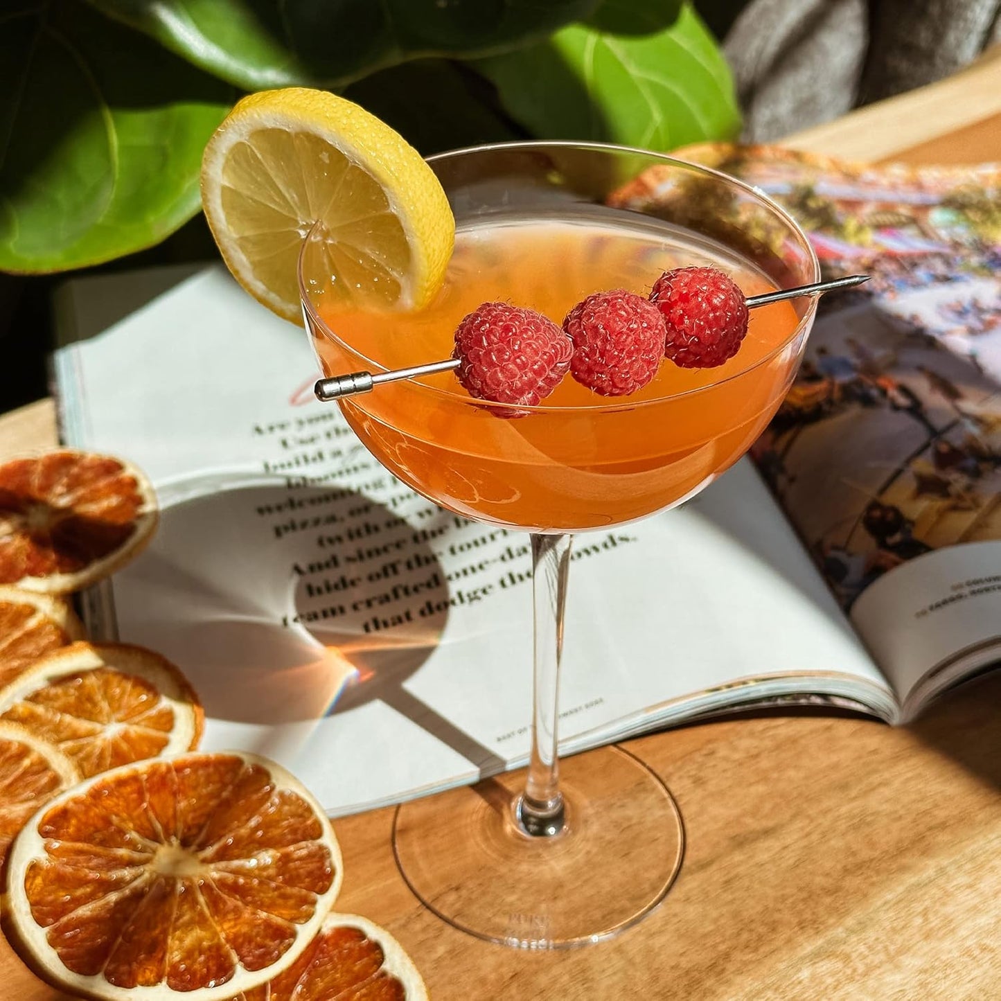 PURE MORA The Lyra Coupe Glass Set of 4, 7oz Handblown Premium Crystal Classic Cocktail Glasses for Martini, Champagne, Mixology, Home Bar, Fancy Margarita, Gin&Tonic, Drinking, etc. For Mixologists