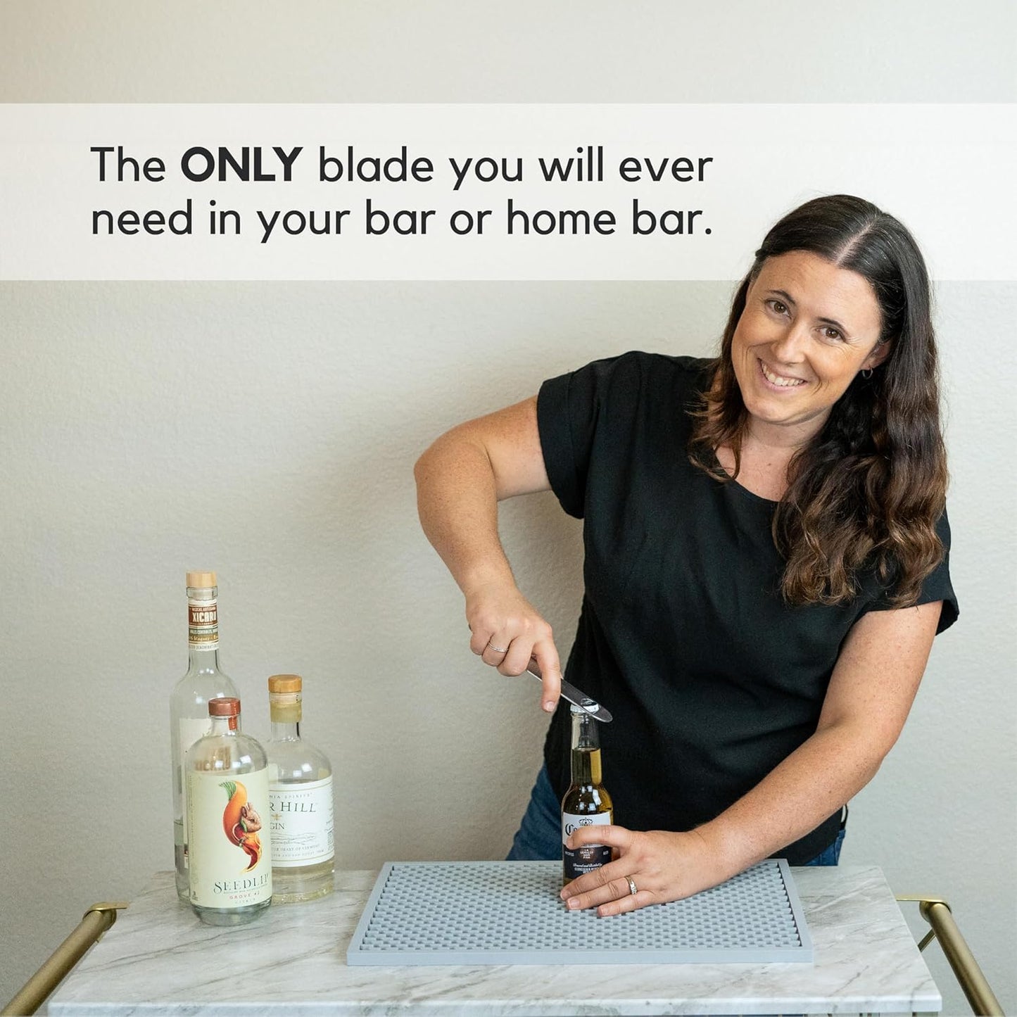 A Bar Above Heavy Duty Bar Blade Bottle Opener, Premium Stainless Steel Beer Opener Tool for Bartenders & Home Bars, Dishwasher Safe, Rust Resistant, Professional Bar Accessory for Beer & Soda Bottles