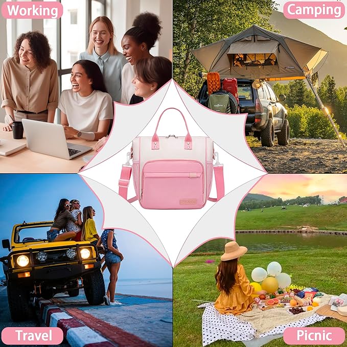 Aesthetic Lunch Box for Women Preppy Insulated Lunch Bag for Young Ladies College Lunch Tote Bag School Supplies Accessories