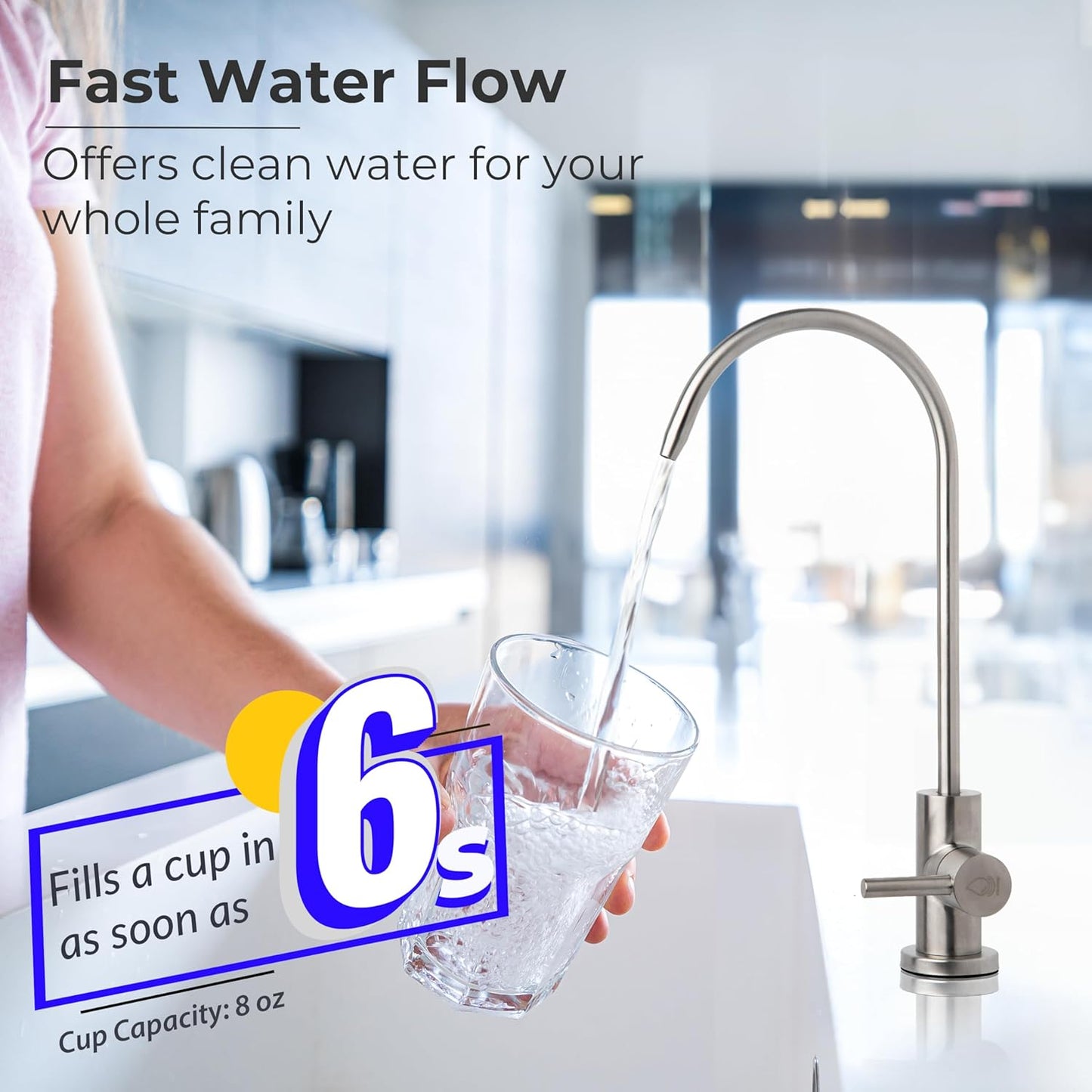 PDR-3CUW 0.01μm Ultra-Filtration Under Sink Water Filter System, SGS-Tested Tankless 3-Stage Compact Undersink Water Filtration with Faucet, Removes Chlorine, Bad Taste & Odor, No Waste Water