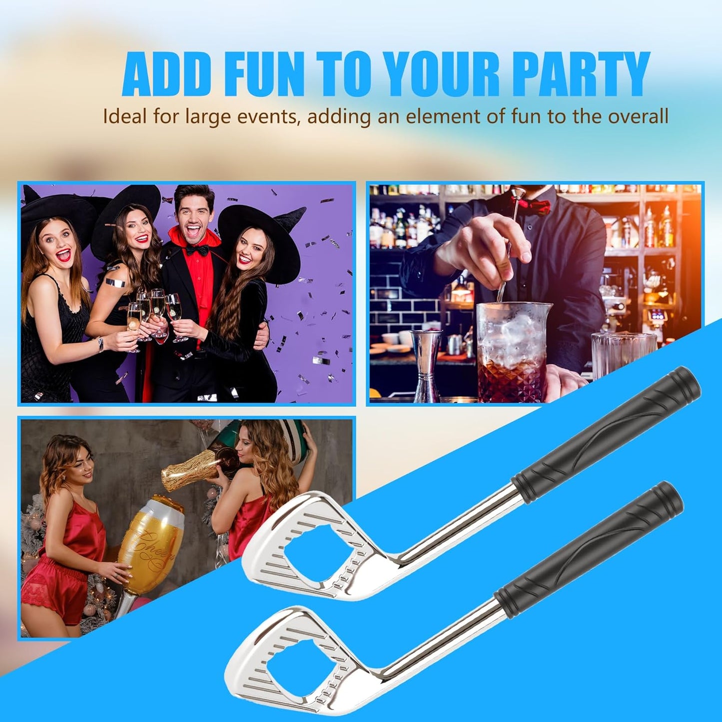 15 Pcs Golf Bottle Opener Novelty Beer Bottle Opener Copper Beer Cap Remover for Sports Enthusiasts Golf Club Party Gifts Drinking Accessories Wedding