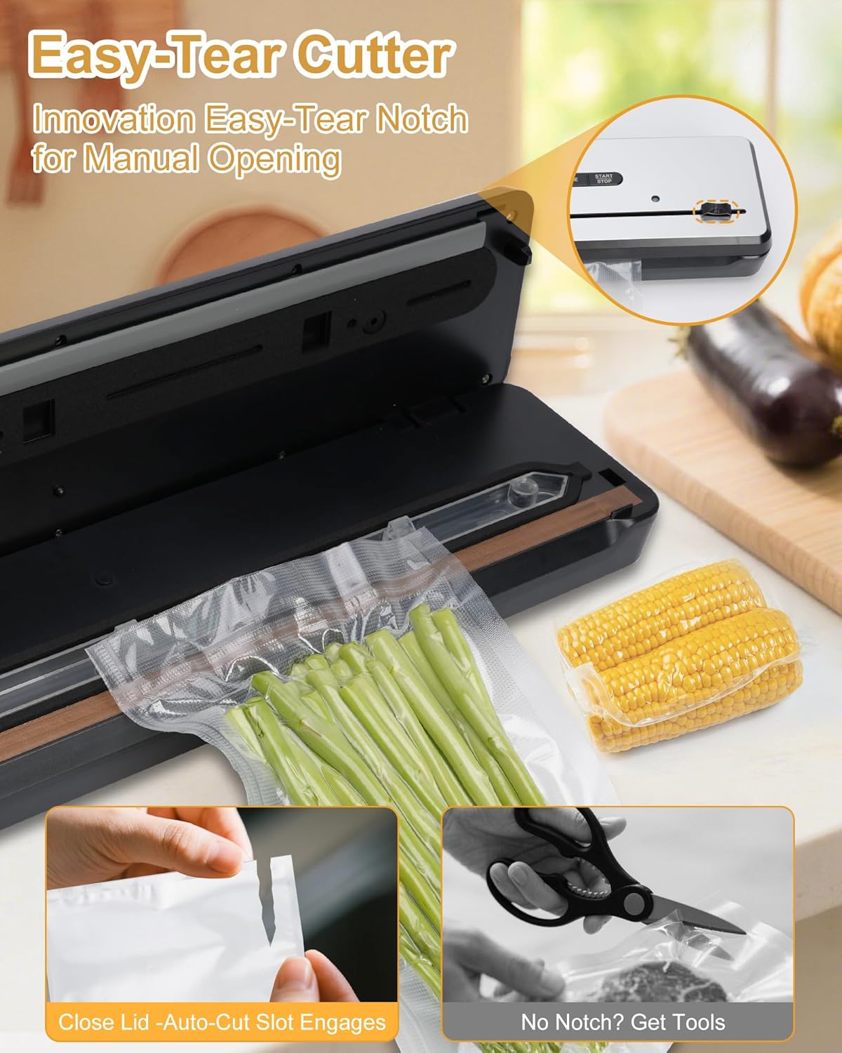 Vacuum Sealer Machine,Compact Vacuum Sealer for Food, Powerful Portable Handheld Food Sealer with Auto-Stop, 7X Freshness Lock Vacuum Machine for Home, Supermarket, Restaurant