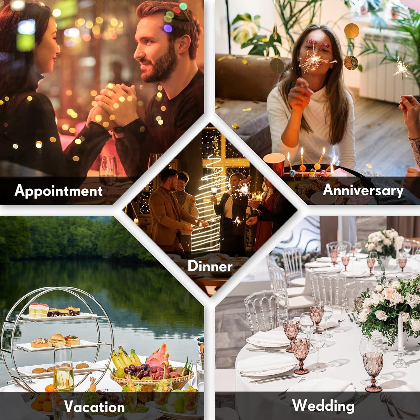 Patelai Serving Utensils Set Include Stainless Steel Large Spoons Slotted Spoons Forks Tongs Soup Ladle and Pie Server for Parties Buffet Catering, Dishwasher Safe(Silver,15 Pieces)