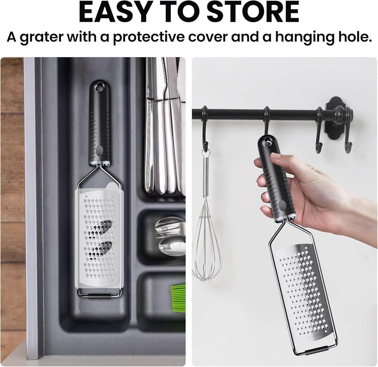 Cheese Grater with Non-Slip Handle, Coarse Graters for kitchen,12inch