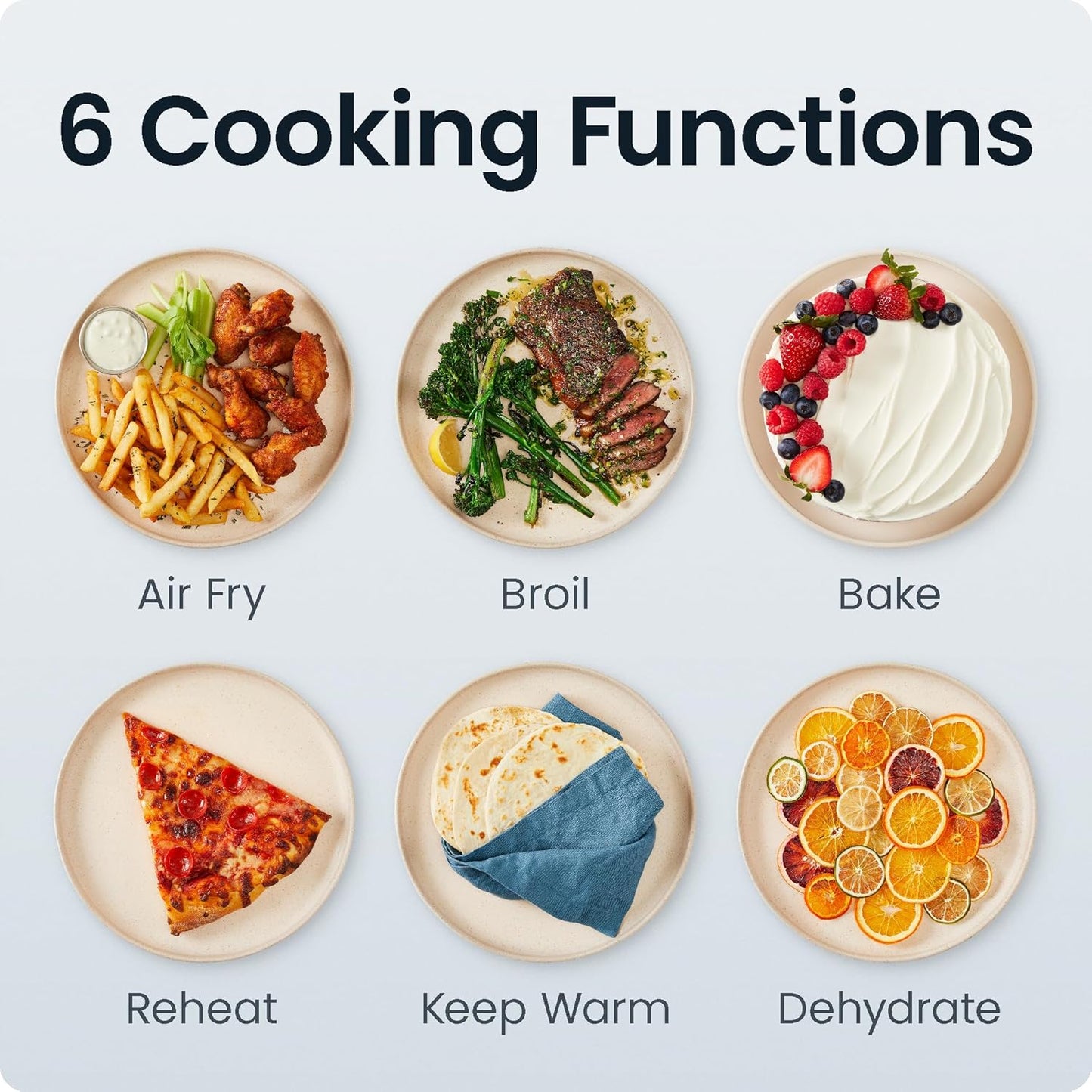 Chefman Crispinator Air Fryer 6-in-1 with 8 Qt capacity, 450°F Max Temp with TurboFry Pro Technology for Fast and Even Results, Viewing Window, Nonstick Ceramic Basket