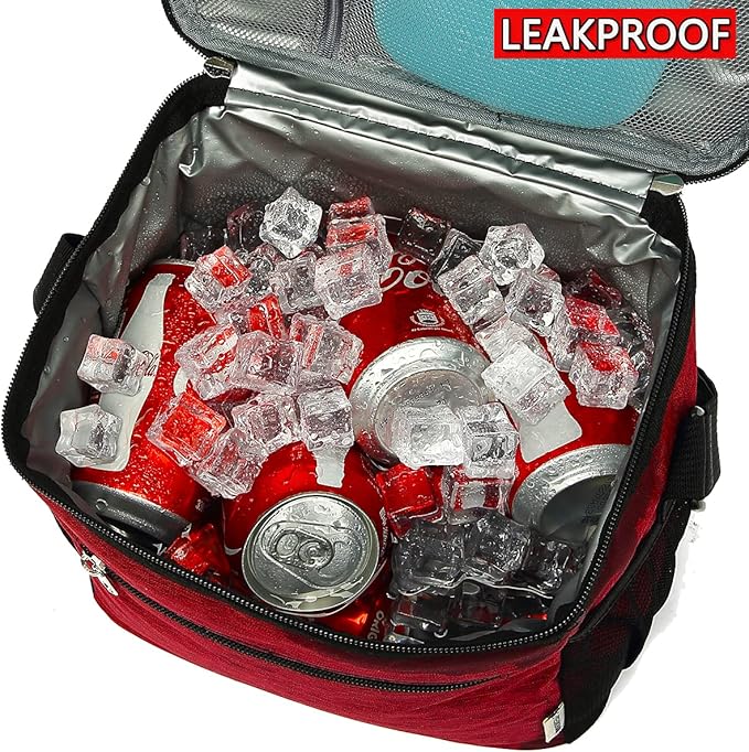 Insulated Lunch Bag for Adult/Women/Men, Reusable Large Lunch Box Cooler Soft Leakproof Tote, Thermal Meal Prep Lunch Pail with Adjustable Shoulder Strap for Picnic/School/Travel/Office,Red