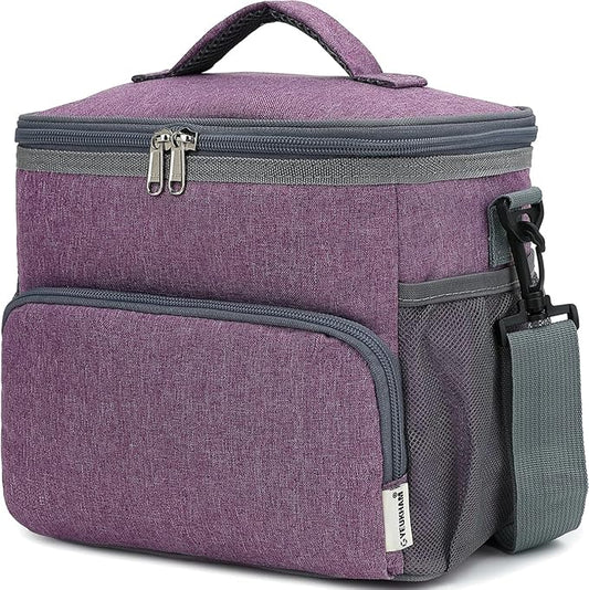 Unisex Insulated Lunch Bag, Purple, 10.2" x 7.5" x 9"