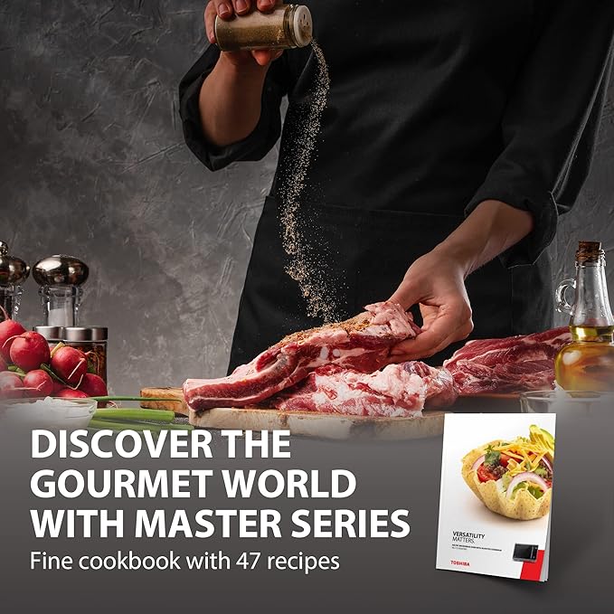 TOSHIBA Countertop Microwave Oven Air Fryer Combo, Inverter, Convection, Broil, Speedy Combi, Even Defrost, Humidity Sensor, Mute Function, 27 Auto Menus, 1.0 cu.ft, 1000W, Stainless Steel