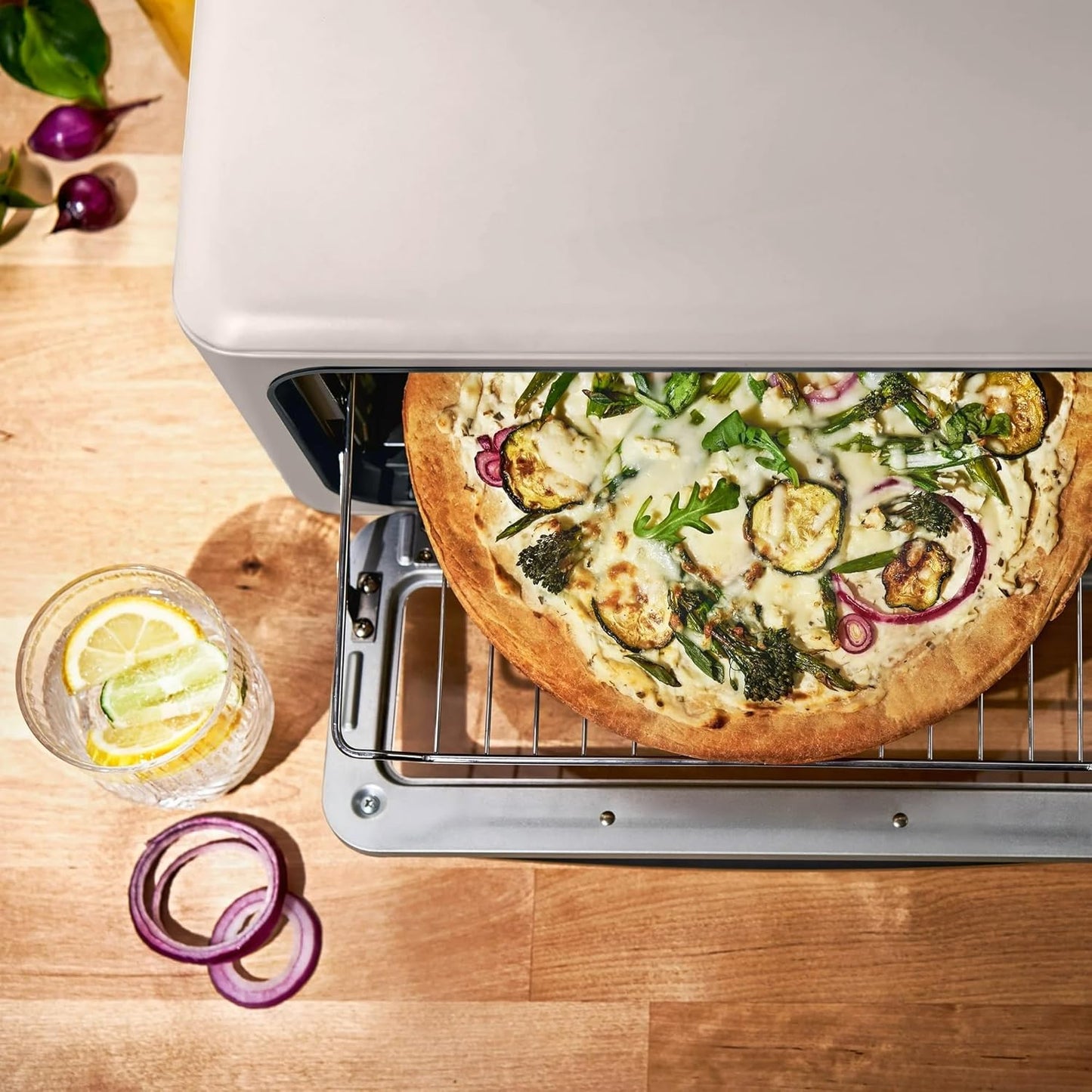 Beautiful Infrared Air Fryer Toaster Oven Combo - 10-in-1 Countertop Convection Oven with Air Fry, Bake, Pizza, Toast & Dehydrate Functions - 1800W Stainless Steel Kitchen Appliance (Porcini Taupe)