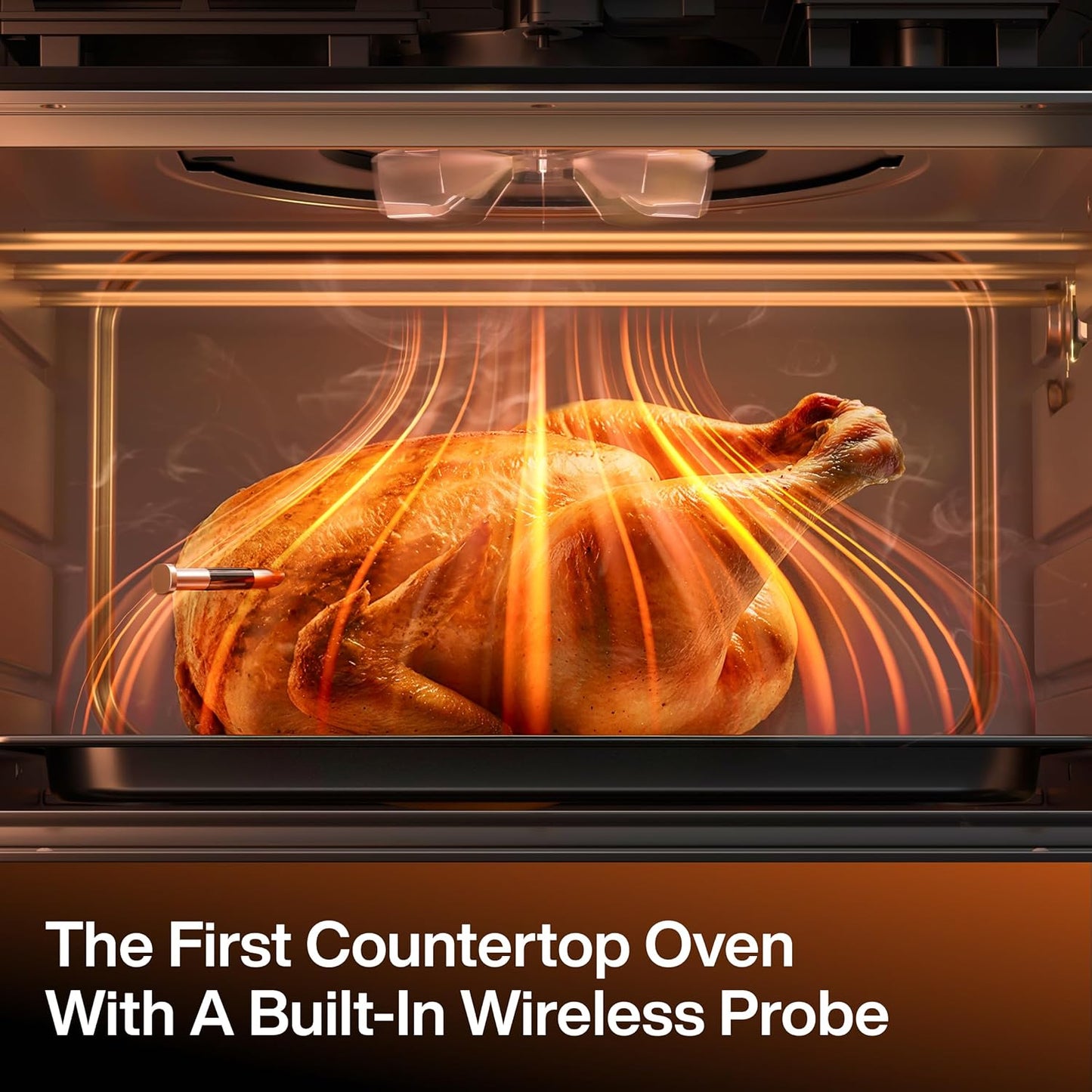 Typhur Sync Oven with Smart Wireless Meat Thermometer Probe, 12‑in‑1 Countertop Air Fryer Toaster Oven Combo, 360° Turbo Convection, Dehydrator, Recipes & 5 Accessories, Large 27QT, Stainless Steel