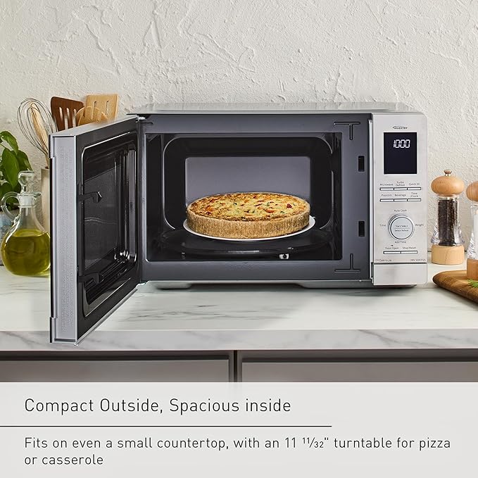Panasonic Countertop Microwave Ovens, 0.9 Cu. Ft. 1000W, 15 Auto Cooking Presets, Inverter Technology for Even Cooking, with Genius Sensor Technology and Turbo Defrost- NN-SD47QSDAYH