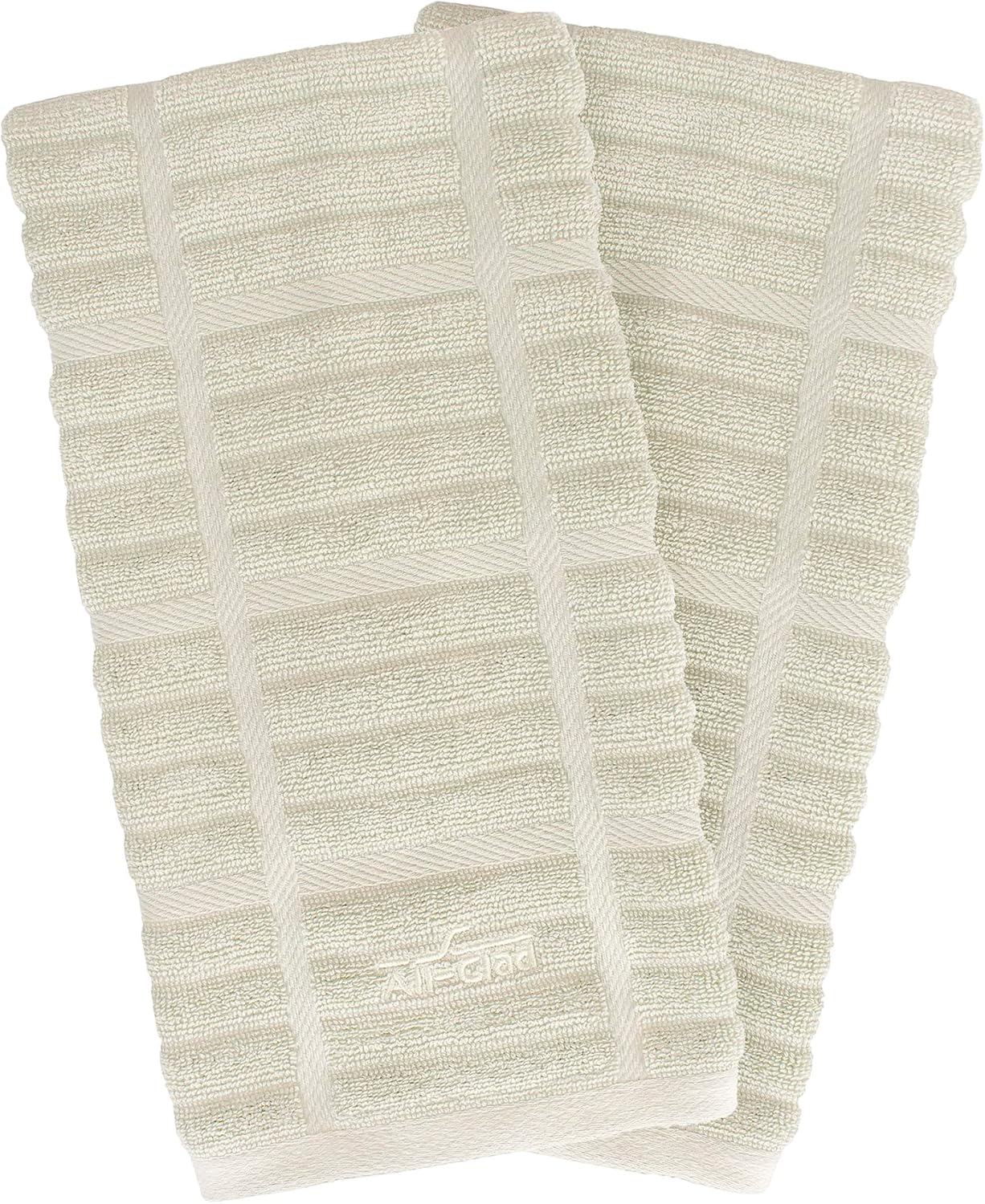 All-Clad Solid Kitchen Towels: Highly Absorbent, Super Soft Long Lasting - 100% Cotton, 17"x30" Tea Towels for Cleaning & Drying Dishes, Pans, Glassware, or Countertops, (2-Pack), Almond
