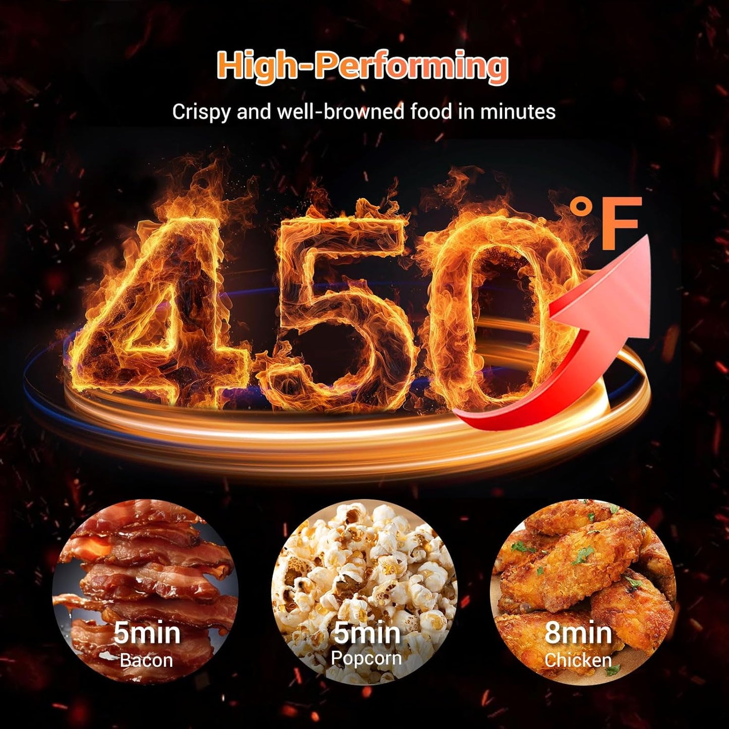 Tastee Air Fryer Lite, 8-in-1 Compact 5.5QT Oven with Single-Sensor Smart Probe, 450°F Digital Dehydrator, 24 One-Touch Presets, Dishwasher-Safe & Non-Stick Basket