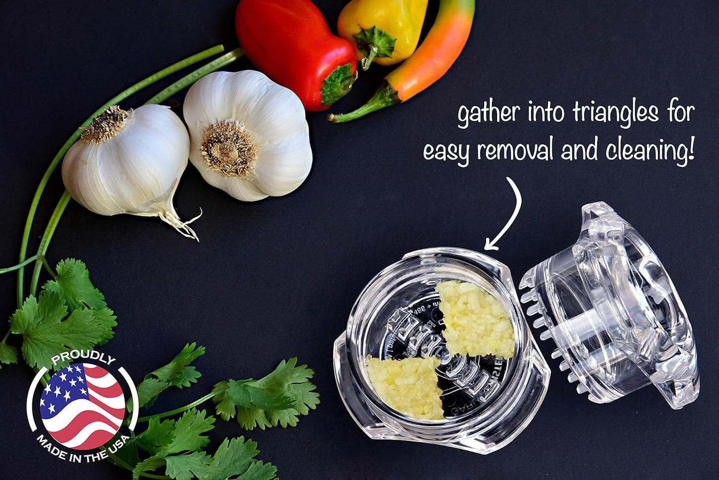 Nextrend Garlic Twister 4th Gen – Garlic Mincer & Garlic Press in One, for Ginger, Herbs, Nuts & more, BPA-Free, Dishwasher Safe, 3–5 Clove Capacity - Green