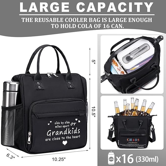 Lunch Box for Grandma Great Grandma Gifts Women Lunch Bag for Grandmother from Granddaughter, Grandson, Grandkids Christmas gifts for Nana GiGi New Grandmas Grandparents, Best Birthday Presents