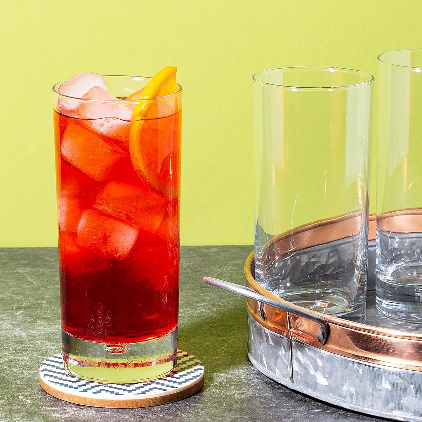 Glaver's Highball Drinking Glasses, Set of 6 Everyday Basic Glassware Set. 17 oz Tall Kitchen Glas Cups Uses for Bar Glasses Cocktail Water Juice Coffee