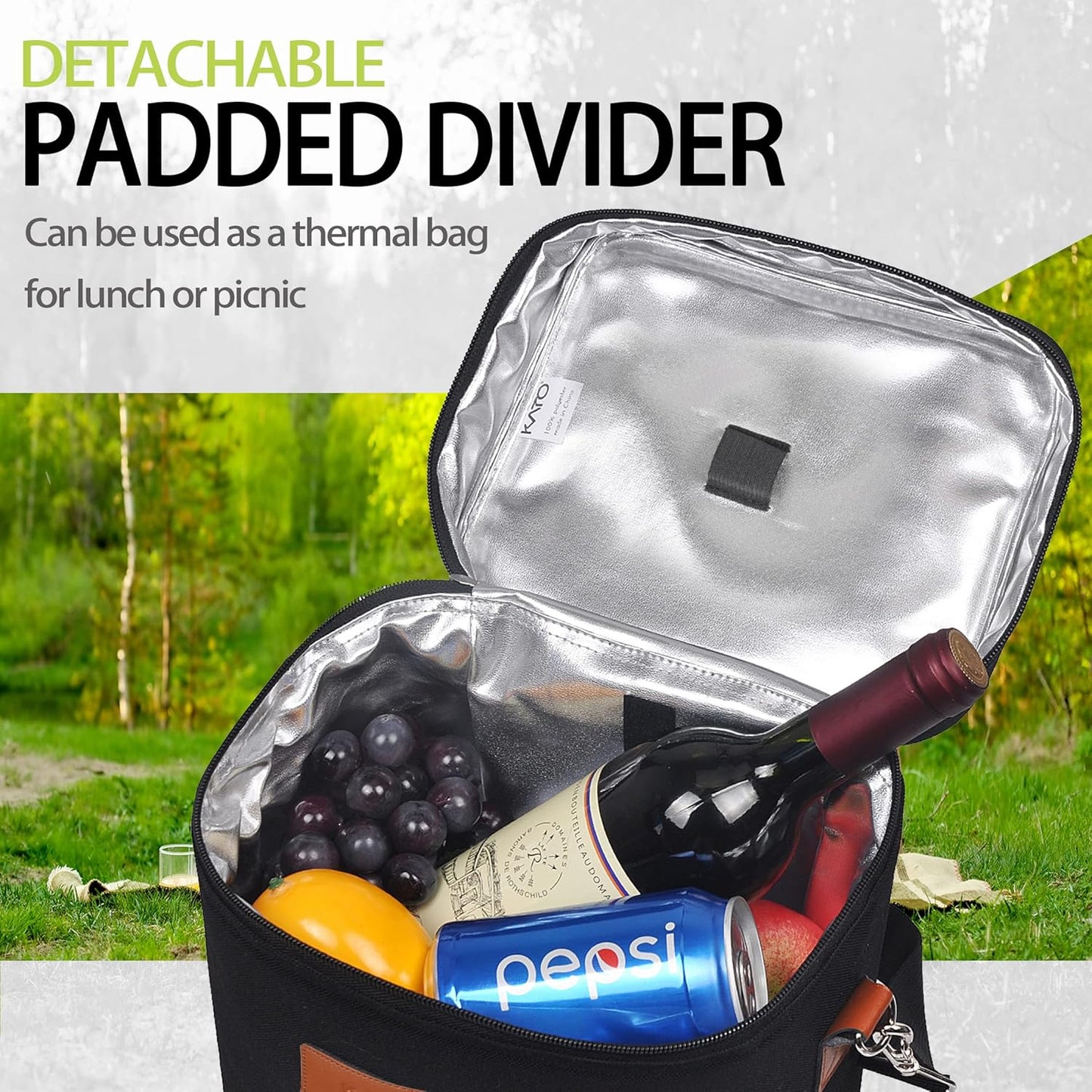 Tirrinia 4 Bottle Wine Gift Tote Carrier - Leakproof & Insulated Padded Versatile Wine Cooler Bag for Travel, BYOB Restaurant, Wine Tasting, Party, Dinner,Gift for Wine Lovers, Black