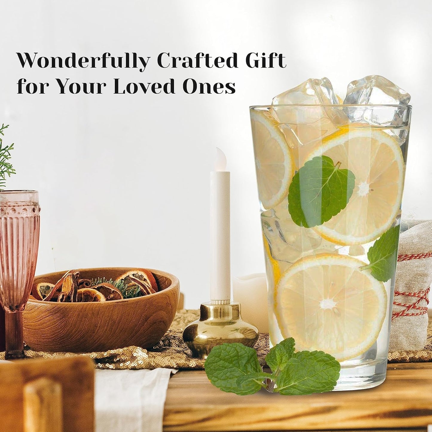 Pint Glasses Set of 6 - 16 oz Drinking Glasses Made for Cold Beverages - 16 oz Mixing Glass & Highball Set of 6 for Homes, Pubs & More - Freezer & Dishwasher-Friendly Cocktail Glasses, PARNOO