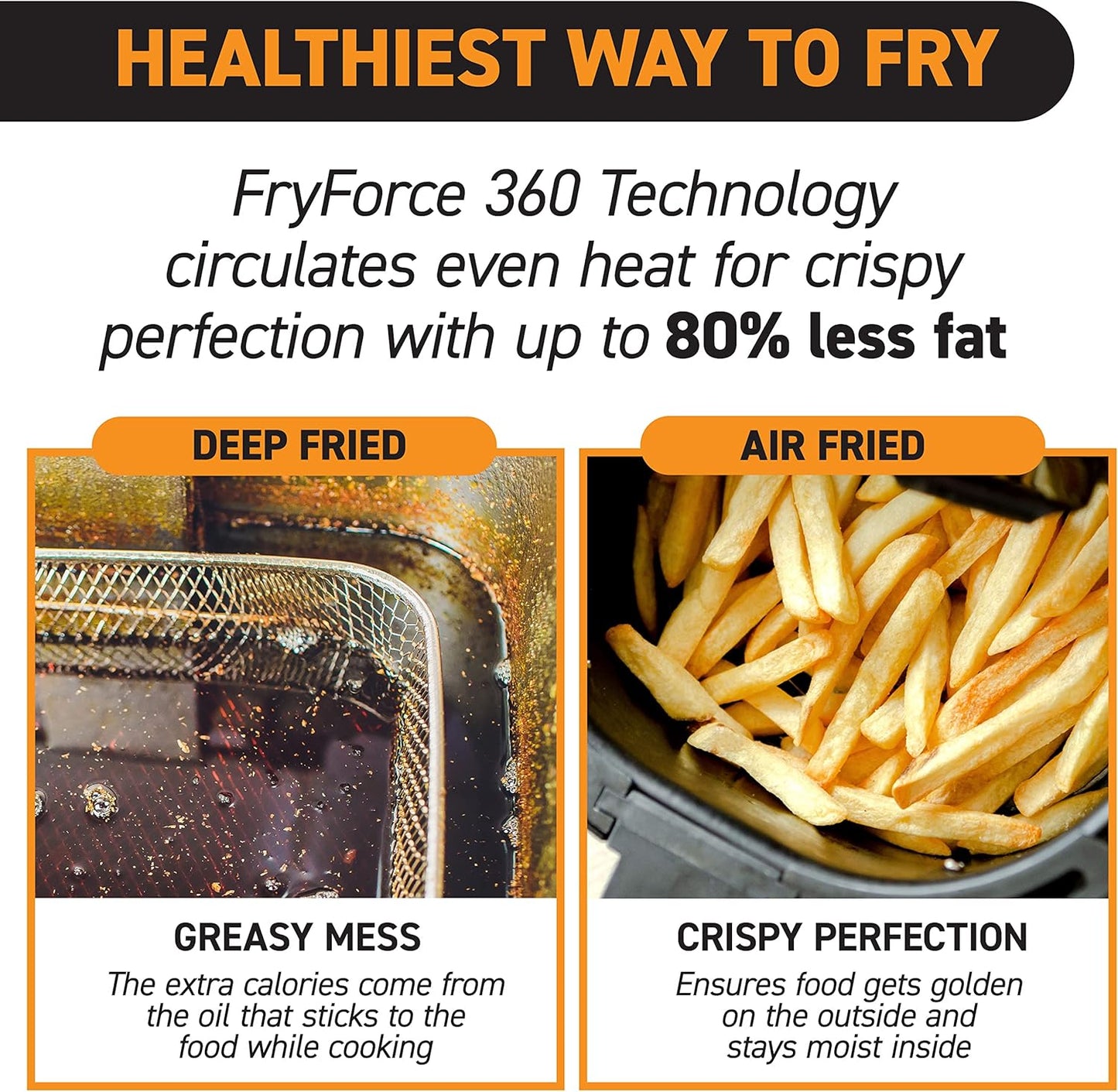 Gourmia 4-Qt Digital Air Fryer with Guided Cooking, Easy Clean, Stainless Steel