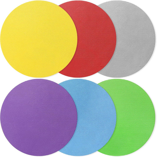 6PCS Round Jar Gripper Pads - Rubber Jar Opener, Kitchen Coasters for Seniors with Arthritis, 6 Colors
