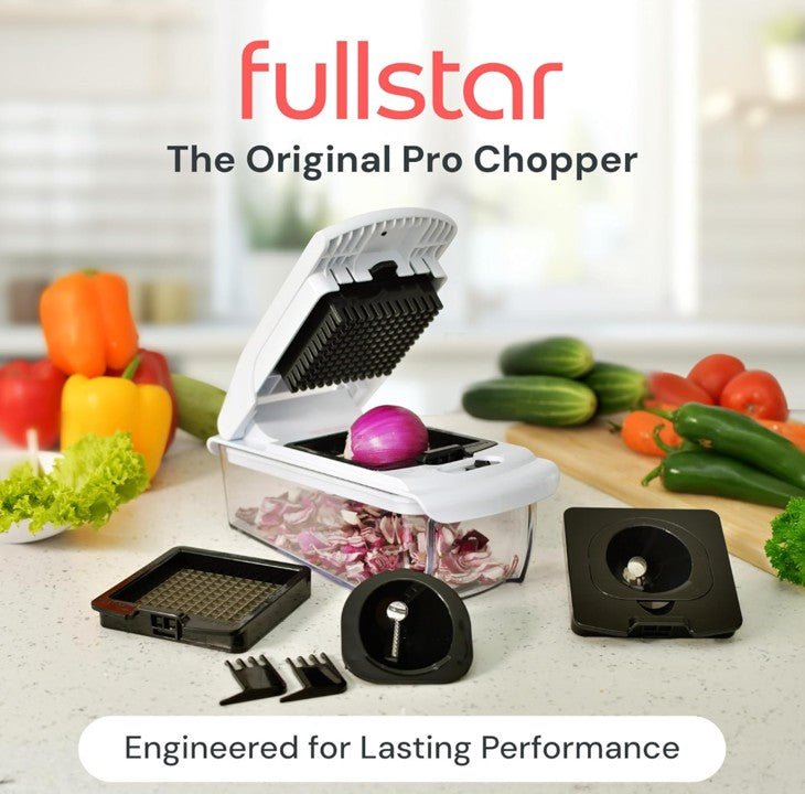 Vegetable Chopper and Spiralizer, Food Chopper with Container, Fruit Slicer, Kitchen Gadgets & Accessories, Home Essentials (4 in 1, White)